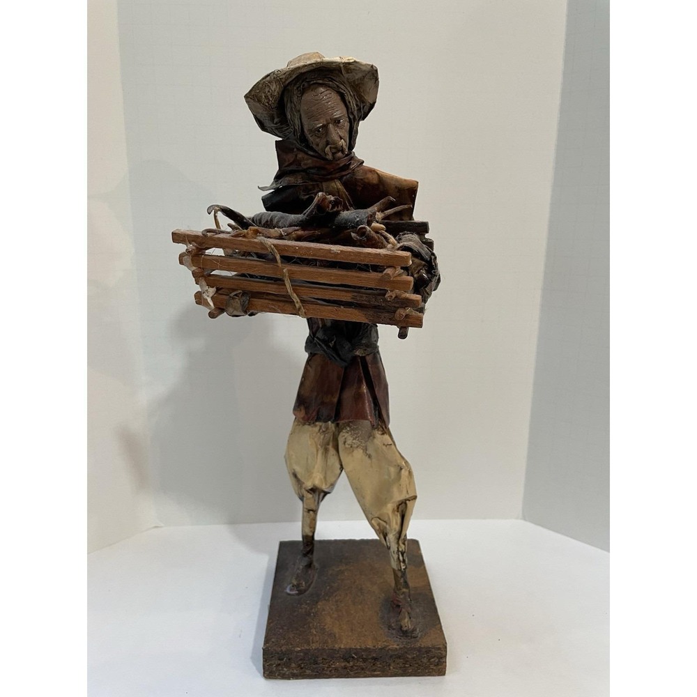 Vintage Paper‎ Mache Mexican Folk Art Figurine Rural Worker Merchant